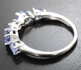 Прелестное серебряное кольцо с танзанитами Серебро 925
