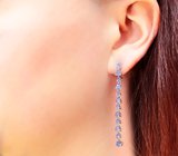 Прелестные серебряные серьги с танзанитами
