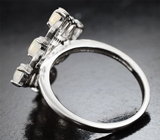 Серебряное кольцо с кристаллическими эфиопскими опалами и черными шпинелям Серебро 925