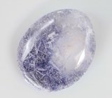 Брошь с дюмортьеритом в кварце 5,6 карата и розовыми шпинелями