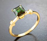 Золотое кольцо с полихромным турмалином высокой чистоты 0,97 карата