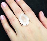 Массивное золотое кольцо с крупным розовым кварцем авторской огранки 34,45 карата Золото