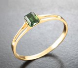 Золотое кольцо с голубовато-зеленым турмалином 0,4 карата