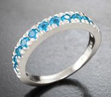 Элегантное серебряное кольцо с «неоновыми» апатитами