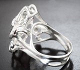 Серебряное кольцо с родолитами и аметистами