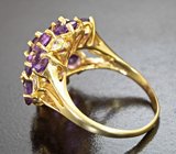 Серебряное кольцо с уругвайскими аметистами