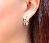 Роскошные серебряные серьги с ограненными эфиопскими опалами Серебро 925