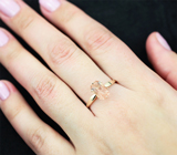 Золотое кольцо с орегонским солнечным камнем эффектной огранки 1,55 карата Золото