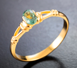 Золотое кольцо с красивейшим уральским александритом высокой чистоты 0,36 карата