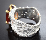 Серебряное кольцо с гессонитом гранатом 7,29 курата Серебро 925