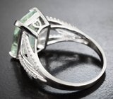 Превосходное серебряное кольцо с зеленым аметистом