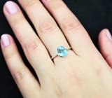 Стильное серебряное кольцо с голубым топазом Серебро 925