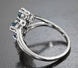 Оригинальное серебряное кольцо с кристаллическими черными опалами Серебро 925