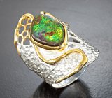 Серебряное кольцо с аммолитом аммонита Серебро 925