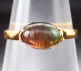 Золотое кольцо с насыщенным арбузным турмалином 2,53 карата