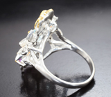 Серебряное кольцо с голубыми топазами, аметистами и цитринами