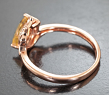 Чудесное серебряное кольцо с цитрином и черными шпинелями Серебро 925
