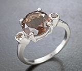 Замечательное серебряное кольцо с дымчатым кварцем
