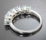 Эффектное серебряное кольцо с кристаллическими эфиопскими опалами Серебро 925