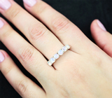 Эффектное серебряное кольцо с кристаллическими эфиопскими опалами Серебро 925