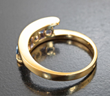 Золотое кольцо с чистейшими шпинелями редкого цвета 1,5 карата