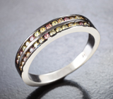 Стильное серебряное кольцо с сапфирами Серебро 925