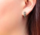 Стильные серебряные серьги с сапфирами Серебро 925