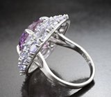 Роскошное серебряное кольцо с аметистом и танзанитами Серебро 925