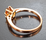 Кольцо с золотистым цирконом топовой огранки 1,46 карата