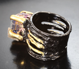 Серебряное кольцо с кристаллами висмута