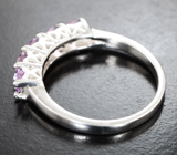 Стильное серебряное кольцо с аметистами