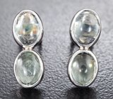 Золотые серьги с голубыми и зелеными турмалинами 3,32 карата Золото