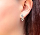 Золотые серьги с голубыми и зелеными турмалинами 3,32 карата Золото