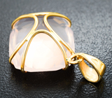 Золотой кулон с розовым кварцем авторской огранки 21,38 карата