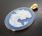 Кулон с агатовой камеей на халцедоне 22,65 карата