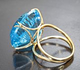 Кольцо с чистейшим топазом лазерной огранки 41,74 карата Золото