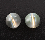 Пара хризобериллов с эффектом кошачьего глаза 1,86 карата 