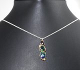 Серебряное колье с ограненными черными опалами
