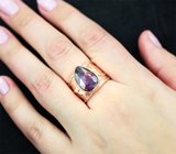 Серебряное кольцо с ограненным черным опалом 2,28 карата