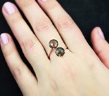 Оригинальное серебряное кольцо с дымчатым кварцем