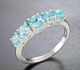 Замечательное серебряное кольцо с голубыми апатитами Серебро 925