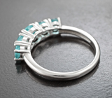 Замечательное серебряное кольцо с голубыми апатитами Серебро 925