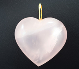 Массивный золотой кулон с розовым кварцем 80,11 карата Золото