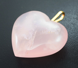 Массивный золотой кулон с розовым кварцем 80,11 карата Золото