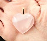 Массивный золотой кулон с розовым кварцем 80,11 карата Золото