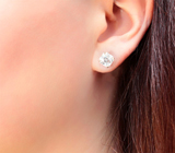 Золотые пусеты с топовыми муассанитами бриллиантовой огранки 3,26 карата Золото