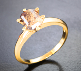 Золотое кольцо c насыщенным голубовато-зеленым уральским александритом 2,16 карата Золото