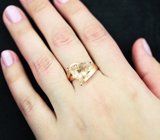 Золотое кольцо с персиковым морганитом 3,81 карата! Идеальная огранка