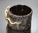Серебряныое кольцо с ограненным черным опалом
