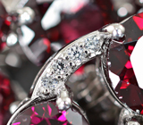 Превосходные серебряные серьги с родолитами Серебро 925